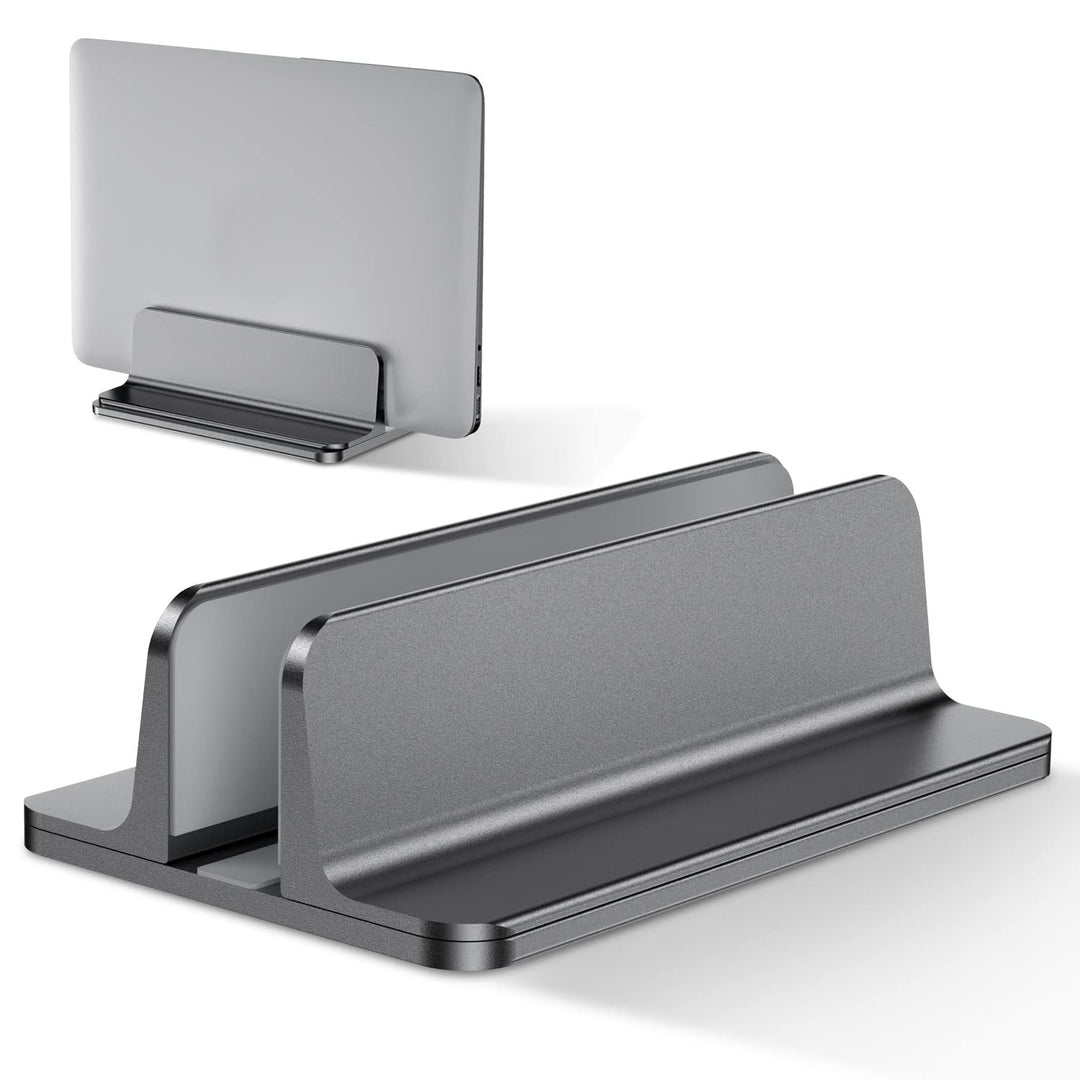 Bewahly Vertikaler Laptop Ständer, Aluminium Verstellbarer Notebook Ständer Platzsparender Halterung