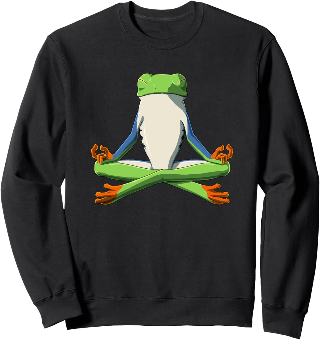 Witziges Yoga Rotaugenlaubfrosch Frosch Sweatshirt