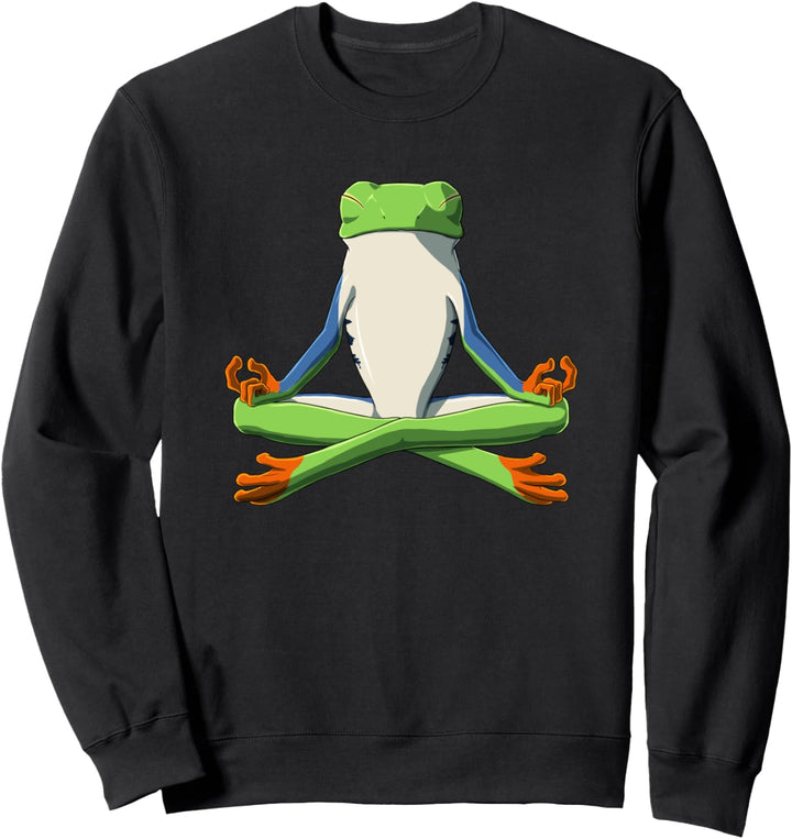 Witziges Yoga Rotaugenlaubfrosch Frosch Sweatshirt