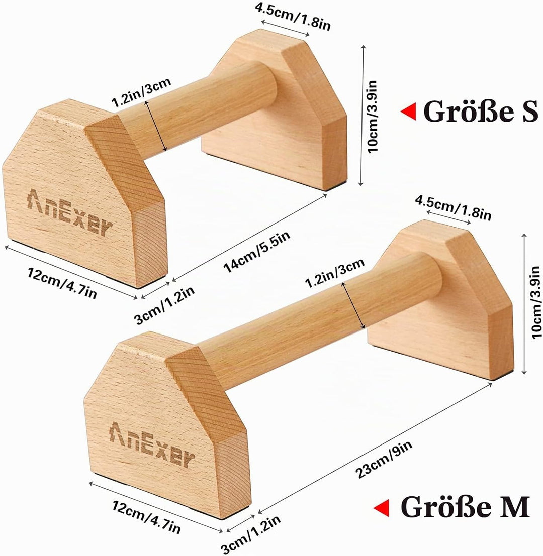 Wooden Push-Up Handles, Parallettes für Calisthenics, Rutschfeste Push-up bars Joint-Friendly Push-U