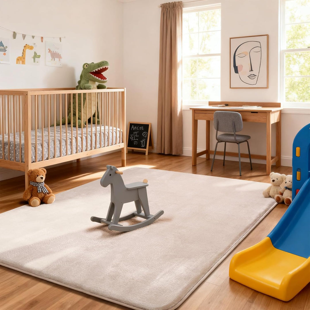 Krabbelmatte Baby 150×200cm, 3cm Dicke Schaumstoff Spielmatte, Ultraweiche Stütze und Plüschiges Gef