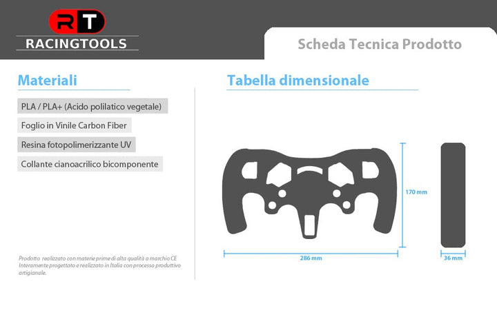 RacingTools Lenkradkrone, kompatibel mit Logitech G29/G923 – Modell: PROTOTYPE