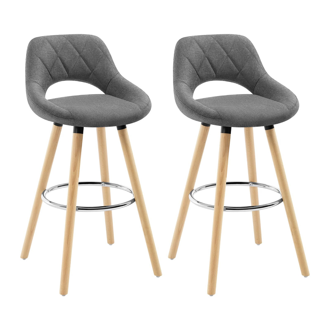 WOLTU Barhocker 2er Set, Barstuhl Küchenhocker Thekenhocker, Hocker mit Rückenlehne Fussstütze, aus