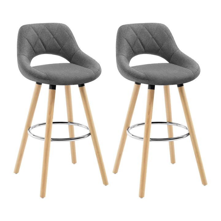 WOLTU Barhocker 2er Set, Barstuhl Küchenhocker Thekenhocker, Hocker mit Rückenlehne Fussstütze, aus