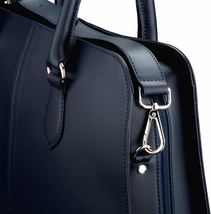 Su.B Laptoptasche 15,6 Zoll für Damen, Umhängetasche aus SpaltLeder mit Schulterriemen und Kofferban