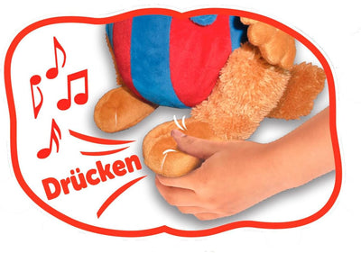 Simba 109241017 - Bobo Siebenschläfer Kuscheltier, Sing mit mir Plüschtier, spielt Musik, 35 cm gros