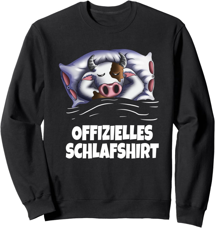 Kuh Langschläfer Nachthemd Pyjama Offizielles Schlafshirt Sweatshirt