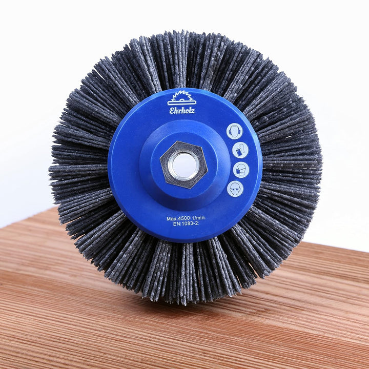 EHRHOLZ® Schleifbürste für Winkelschleifer | 140 mm Durchmesser | Rundbürste | Strukturierbürste | P