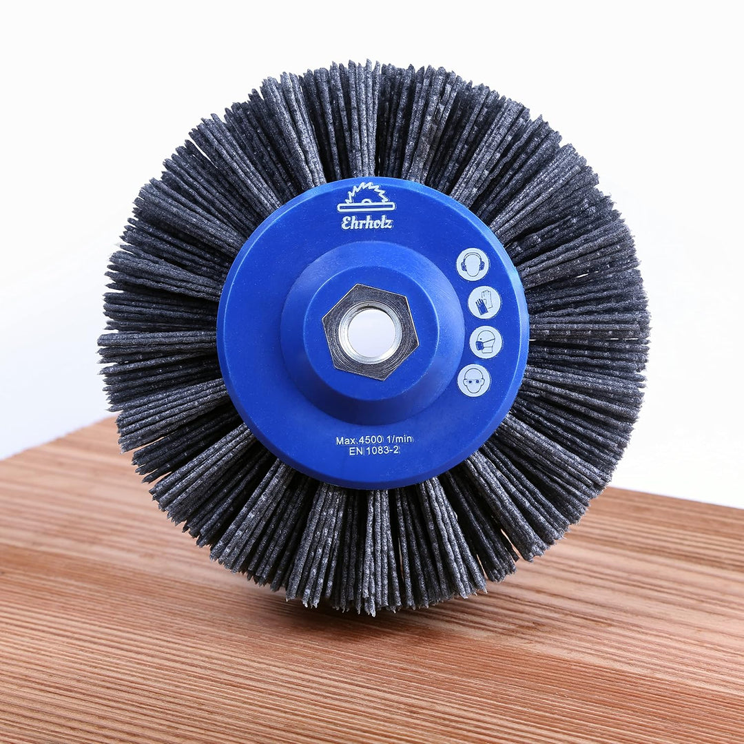 EHRHOLZ® Schleifbürste für Winkelschleifer | 140 mm Durchmesser | Rundbürste | Strukturierbürste | P