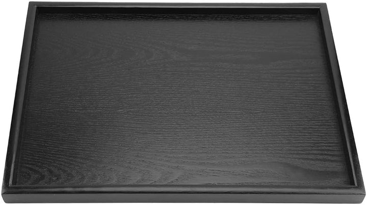 Raguso Rechteckform Tablett Schwarz Massivholz Tee Tablett Kaffee Snack Essen Mahlzeiten Mehrzweck-S