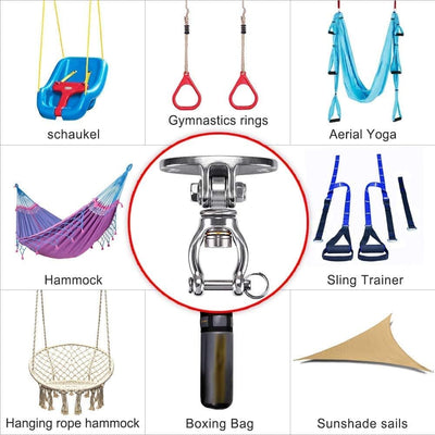 SELEWARE 900KG Kapazität Boxsack Halterung Edelstahl 360° Drehen SUS304 Edelstahl Deckenhaken Schauk