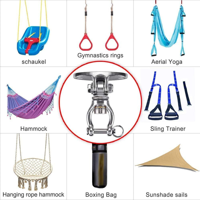 SELEWARE 900KG Kapazität Boxsack Halterung Edelstahl 360° Drehen SUS304 Edelstahl Deckenhaken Schauk