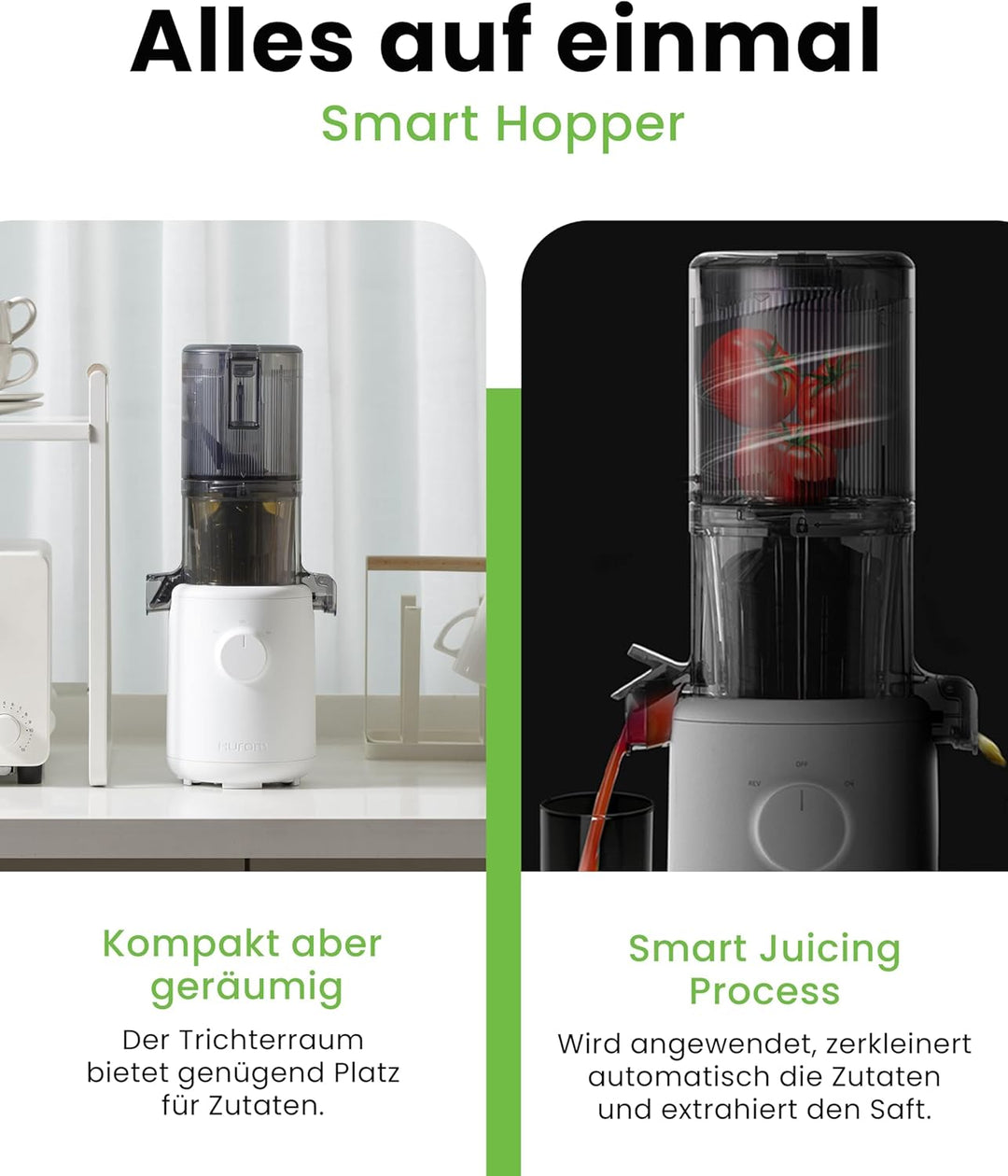 HUROM | Slow Juicer | Entsafter Gemüse und Obst | H310A | Elektrische Kaltpresse | Ruhiger Motor | L