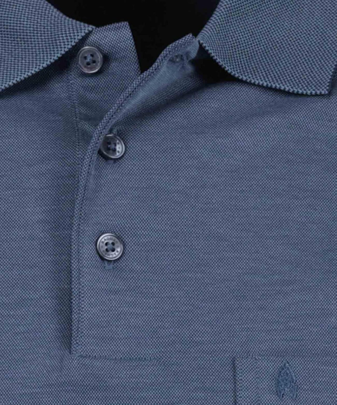 RAGMAN Herren Softknit-Polo mit Brusttasche, Langarm S Azur, S Azur