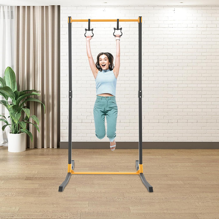 Klimmzugstange Freistehend Reckstange Turnreck mit Ringe Indoor Outdoor, 11 Gängen Einstellung Gymna