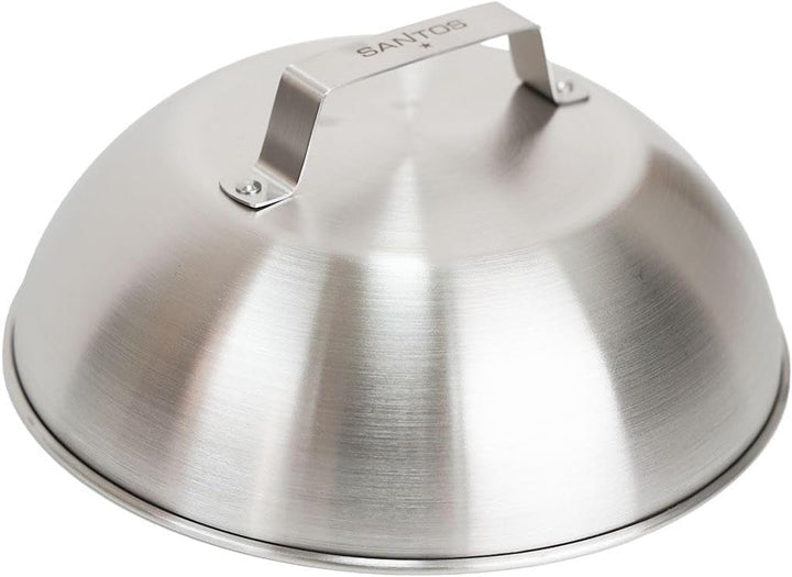 SANTOS Grillglocke Edelstahl 22 cm – Perfekte Garhaube für geschmolzenen Käse, Cheeseburger, indirek