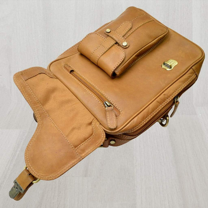 flevado Spirit of Nature grosse Damen Schultertasche Aktentasche geöltes Leder Büffelleder Braun (he