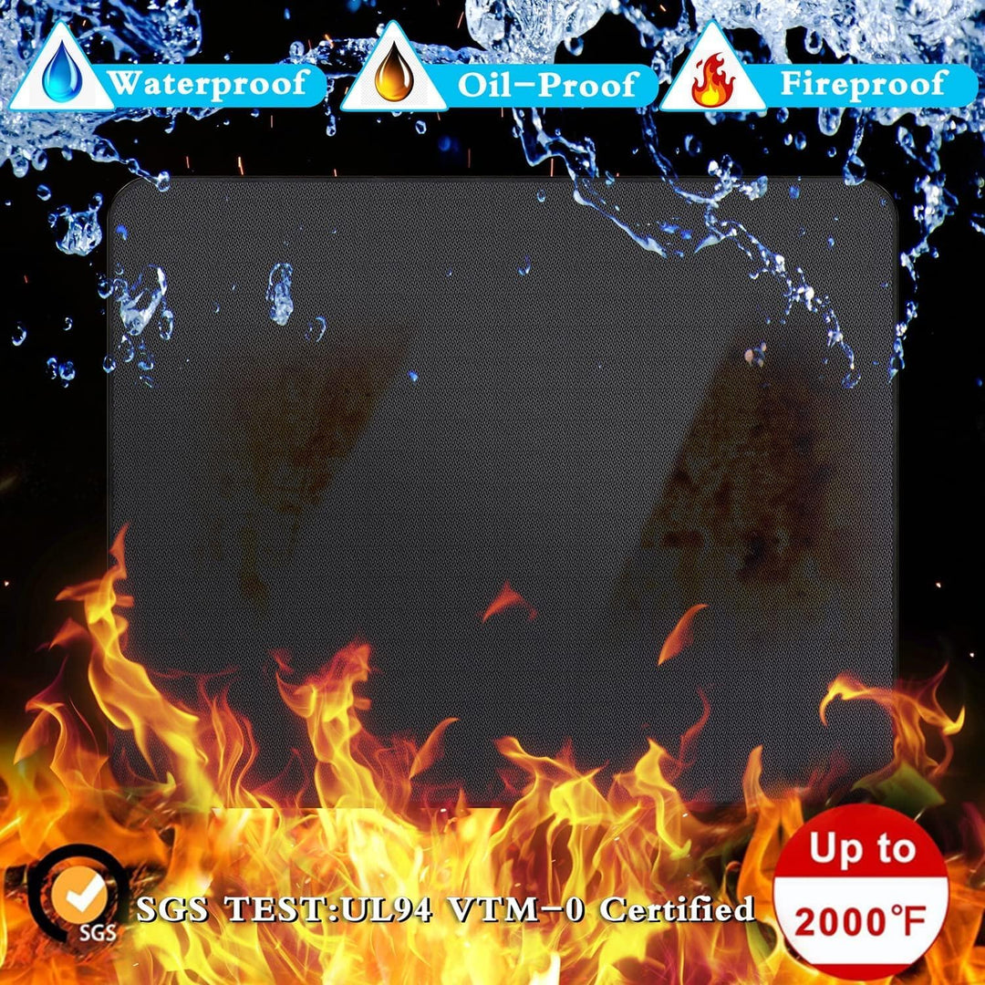 UBeesize Grillmatte Bodenschutz,122x178cm Feuerfeste Unterlage,Kaminmatte Grillteppich Bodenschutzma