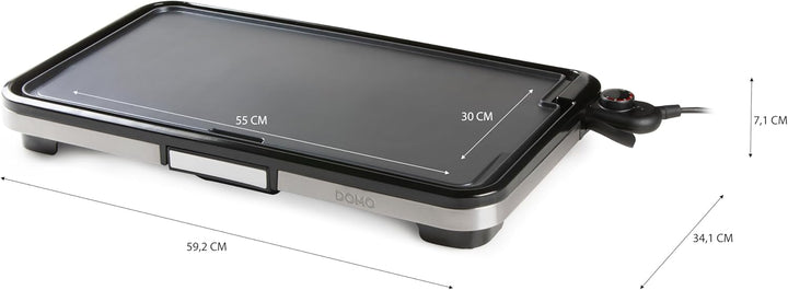 DOMO DO9263G Electric Grill Plate XXL - Plancha-Grill 55 cm - Herausnehmbares Auffangschälchen - 220