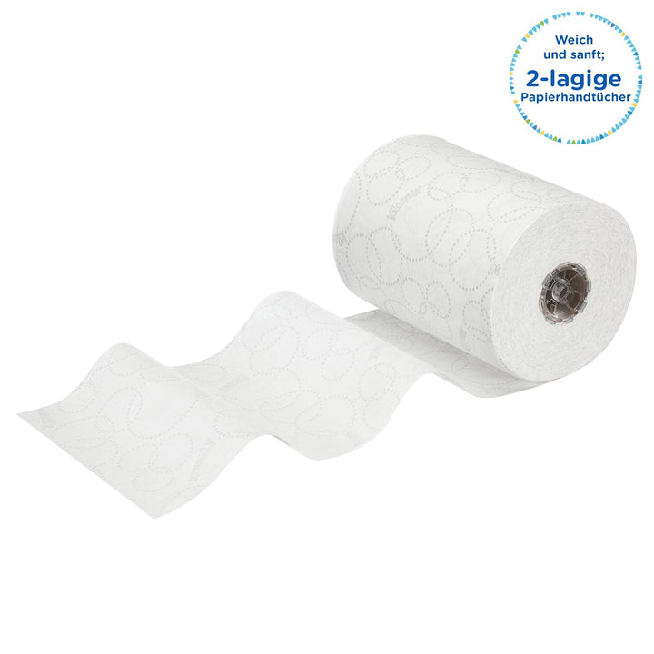 Kleenex Ultra Slimroll Rollenpapiertücher 6781 – 2-lagige Rollenhandtücher – 6 x 100 m weisse Rollen