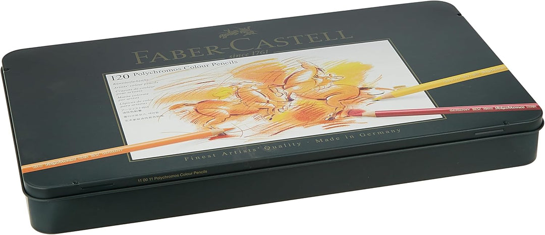 Faber-Castell 110011 - Künstlerfarbstifte Polychromos, 120er Metalletui Metalletui 120-teilig, Metal