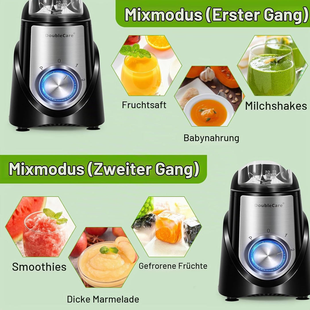 Mixer,Smoothie Maker, Mini Standmixer Blender Elektrisch, 3 Einstellbare Geschwindigkeiten, 600 ml T