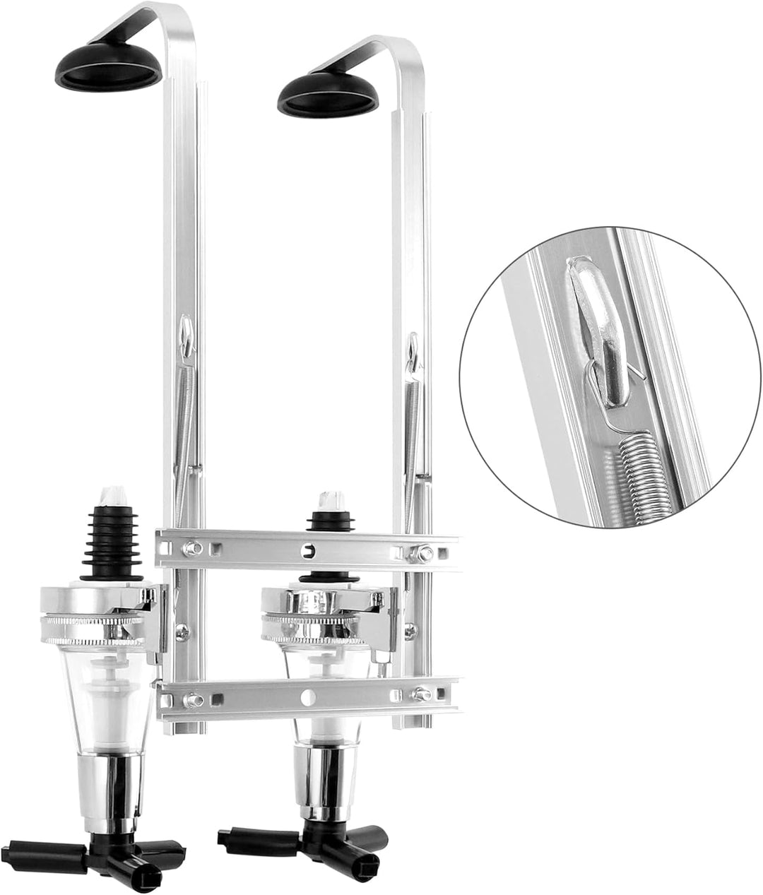 QWORK® Doppelkopfspender, Wand Montierter Flaschenhalter, Aluminiumlegierung, für Bar, Party