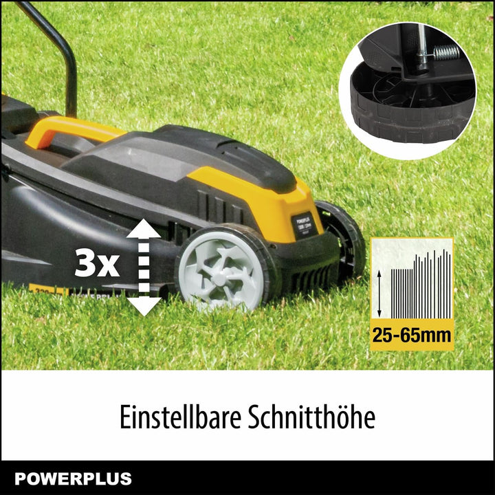 Powerplus Elektrischer Rasenmäher und Rasentrimmer POWXG62205T - Rasenmäher mit 1300 W und 320 mm Ø