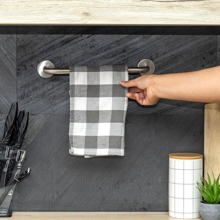 Handtuchhalter aus Edelstahl Gebürstet - Länge 40cm und 19mm Stangendurchmesser zum Bohren - Handtuc