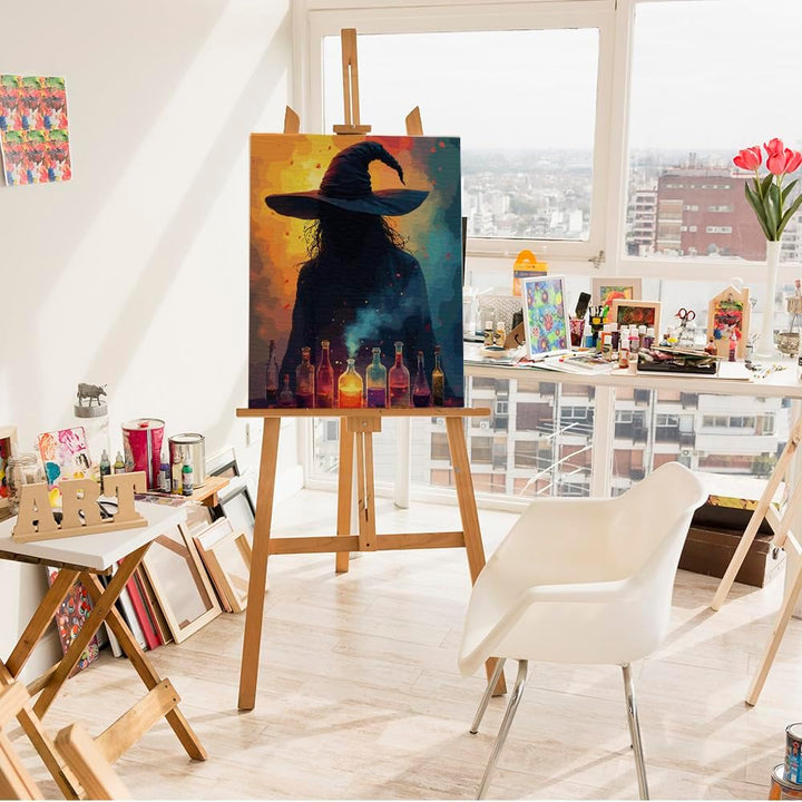 Artnapi Malen nach Zahlen Erwachsene mit Rahmen | DIY Handgemalt | Zauberin und Zaubertränke| Kit fü