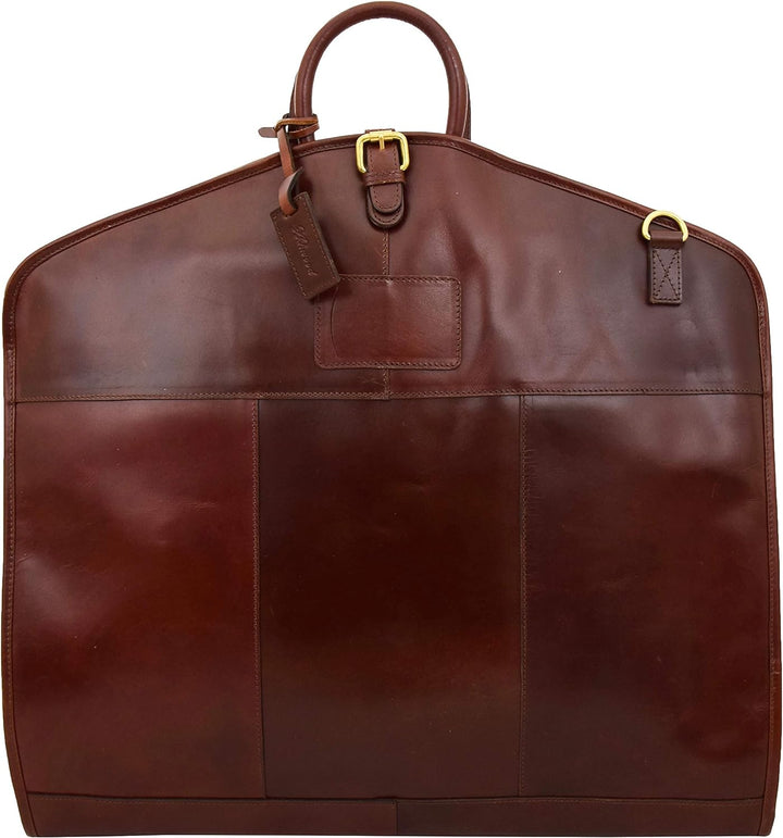Luxus Leder Anzug Tragetasche Brandy Suiter Case Kleid Kleiderabdeckung Reisetasche - Finley