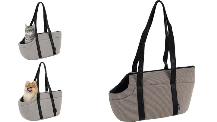 Hundetasche - Tragetasche Aaliyah Grau – 46x23x25cm – Polyester mit Schaum – Abnehmbares Kissen – Si