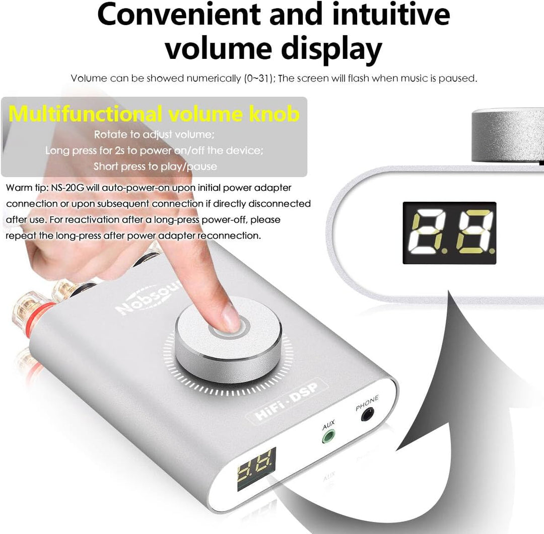 Nobsound NS-20G Mini Digital Power Amplifier Bluetooth HiFi Stereo Amp Leistungsverstärker 100W+100W