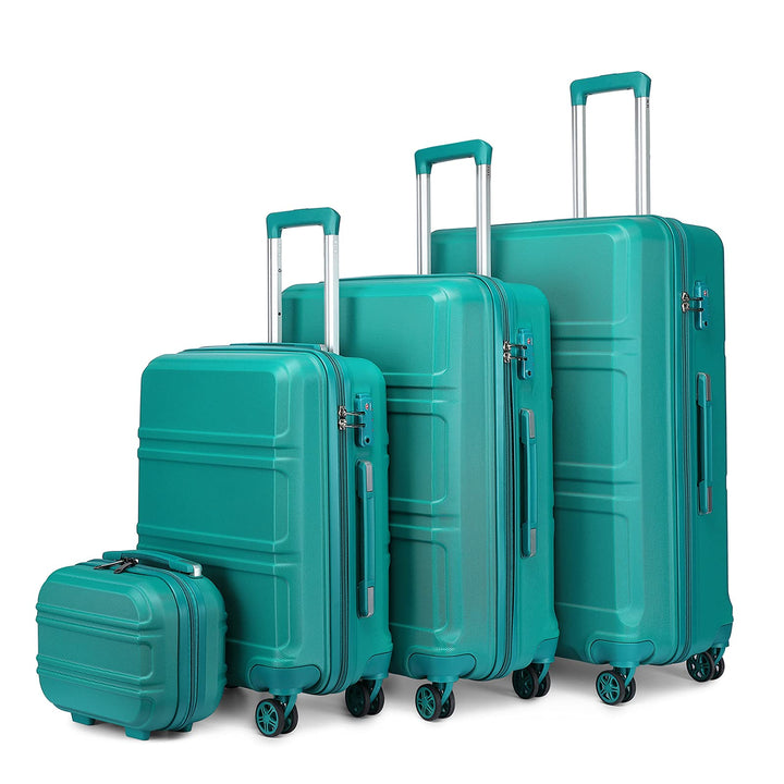Kono ABS Kabinenkoffer, Hartschale, leicht, 55 cm, Handgepäck mit TSA-Schloss 38 l Türkis, Türkis
