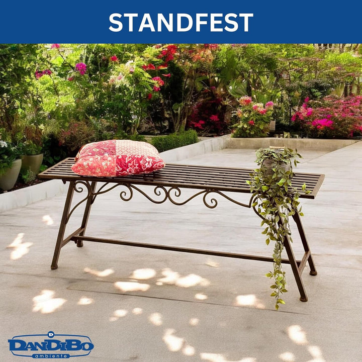 San Marco Gartenbank Wetterfest Metall - 120 cm Sitzbank mit Ornamenten Cucciu XL - Robuste Eisenban