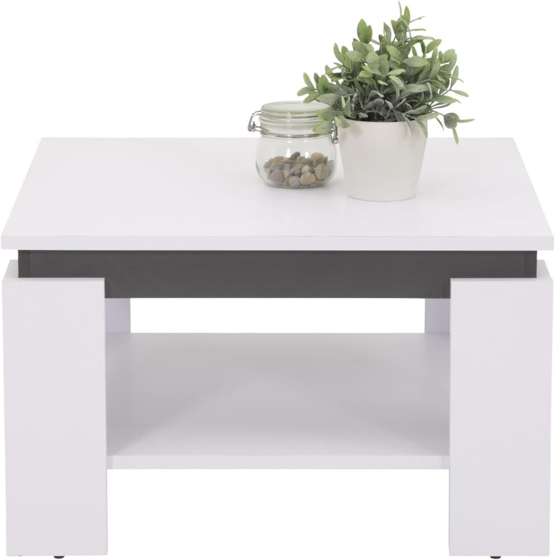 Apollo Couchtisch Sofatisch Tim, Quadratisch, Holzwerkstoff melaminbeschichtet, farbiger Tischkranz,