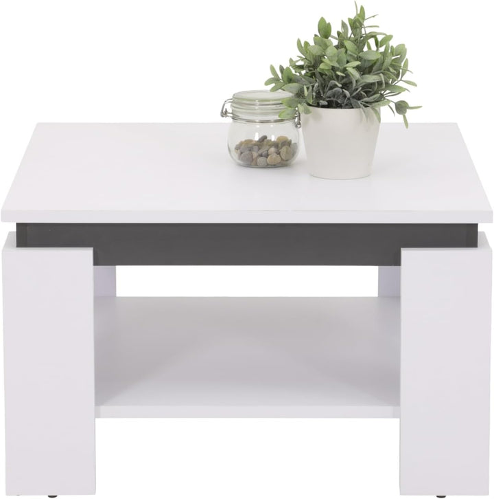 Apollo Couchtisch Sofatisch Tim, Quadratisch, Holzwerkstoff melaminbeschichtet, farbiger Tischkranz,