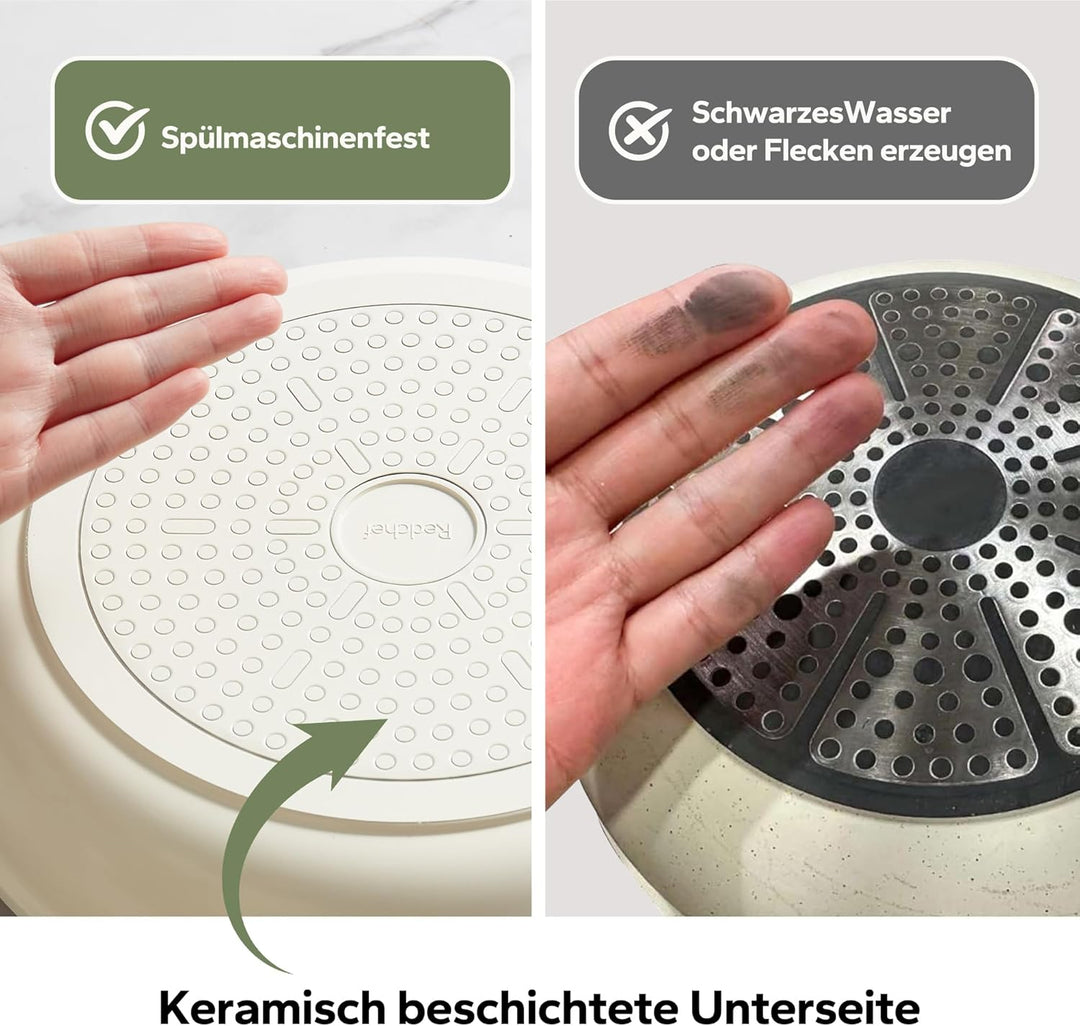 Redchef Keramik Pfanne 28cm Antihaft Beschichtet, Bratpfanne Induktion, Omelette Pfanne, Kochgeschir