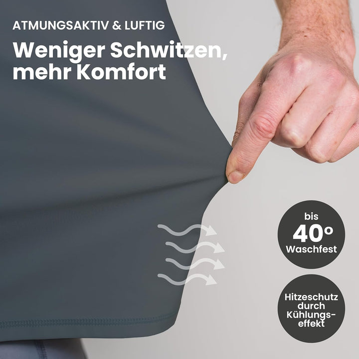 iQ-UV Shirt Herren Slim Fit Grau (Ash) S, Grau (Ash) S