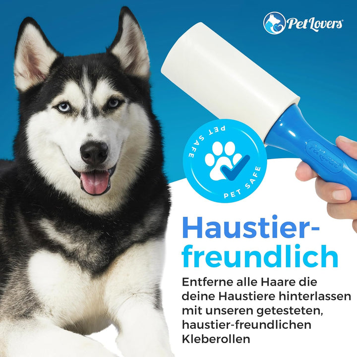 PetLovers Fusselrolle Tierhaare Extra klebrig 420 Blatt – Fusselrasierer Tierhaarentferner für Kleid