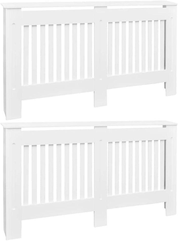 puraday Wohnzimmer 2 Stücke Heizkörper Verkleidung Abdeckung 152x19x81.5 cm MDF Heizkörperabdeckung