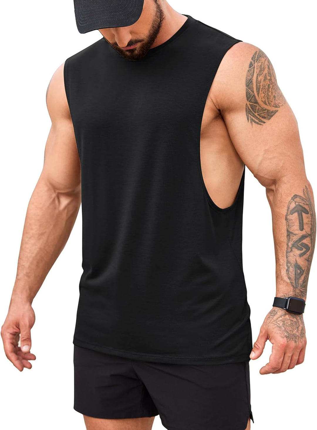 COOFANDY Tank Top Herren Gym Bodybuilding Shirts Ärmellose Muskelshirts Männer S Schwarz(1 Stück), S