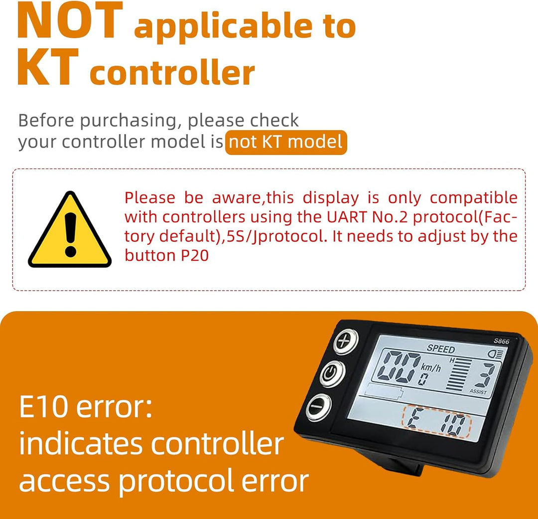Elektrofahrrad S866 LCD Display, Elektrisches E Bike Display Messgerät 5 Pin und Wasserdichter Steck