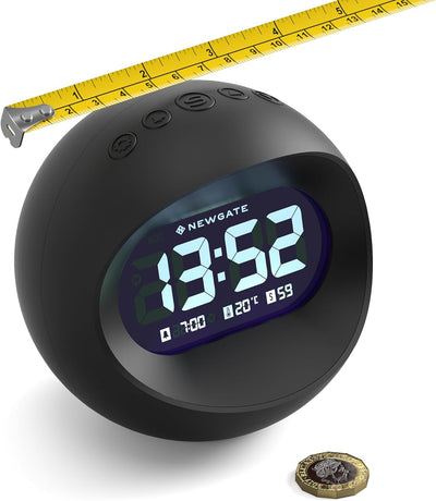 NEWGATE® Digital Centre of The Earth Wecker (Schwarz mit schwarzem LCD-Display) Black With Black Lcd