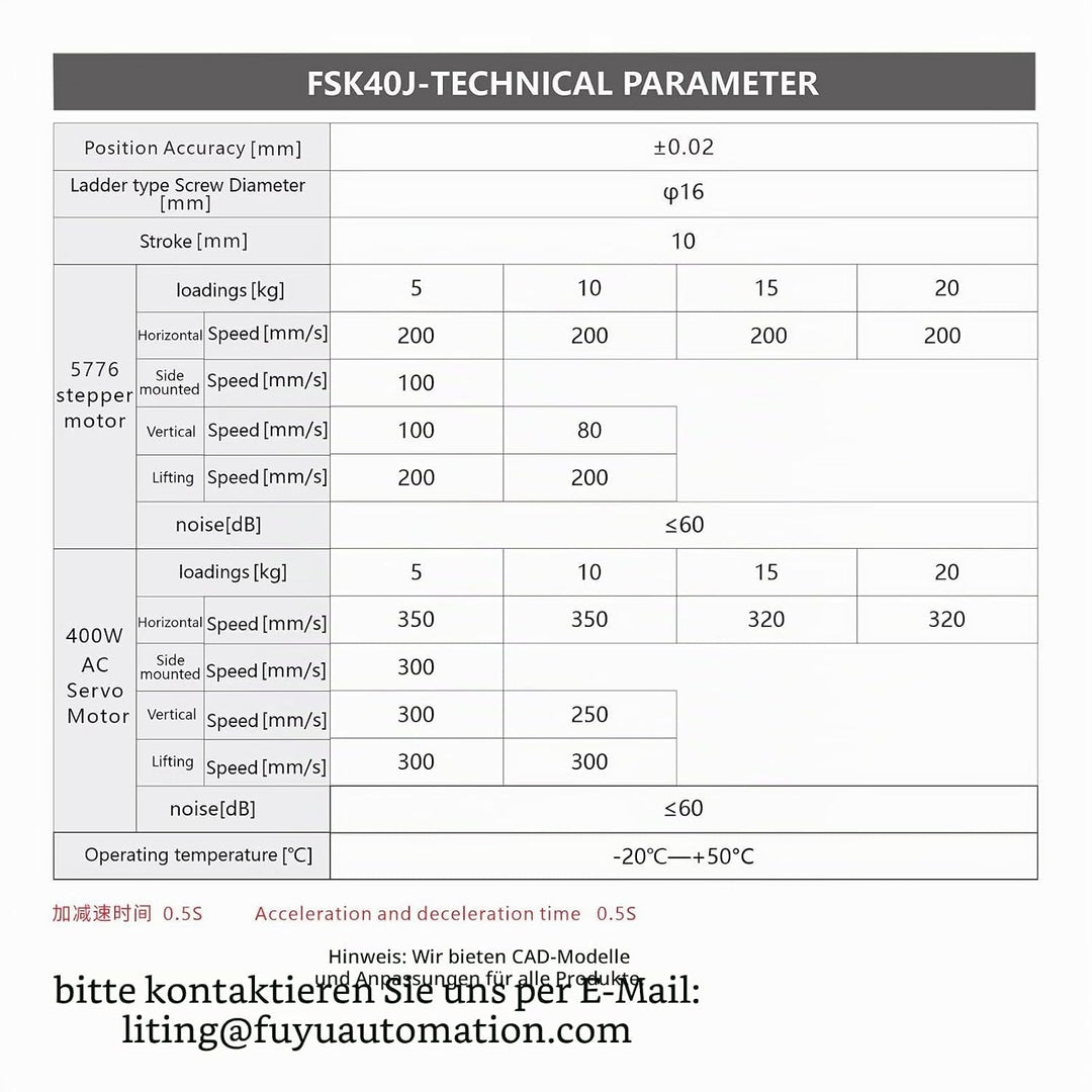 FUYU FSK40J Linearführung Linearmodul Kugelumlaufspindel motorisiert für CNC-Lineartisch mit Nema 23