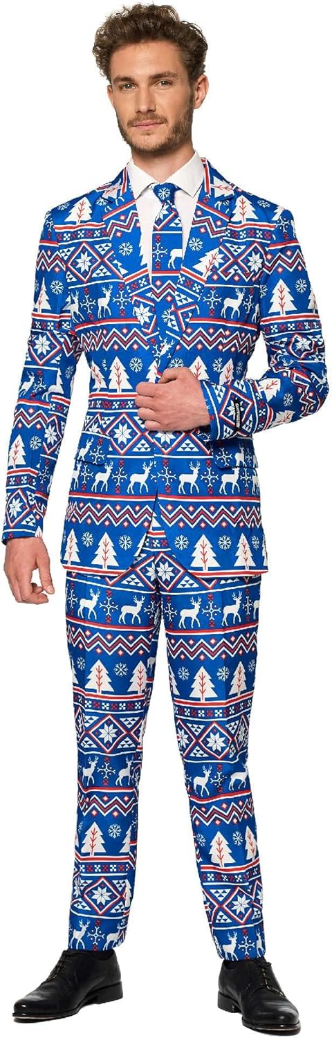 Suitmeister Weihnachtsanzug für Herren - Festlicher Feiertags-Spass Weihnachten - Beinhaltet Blazer,