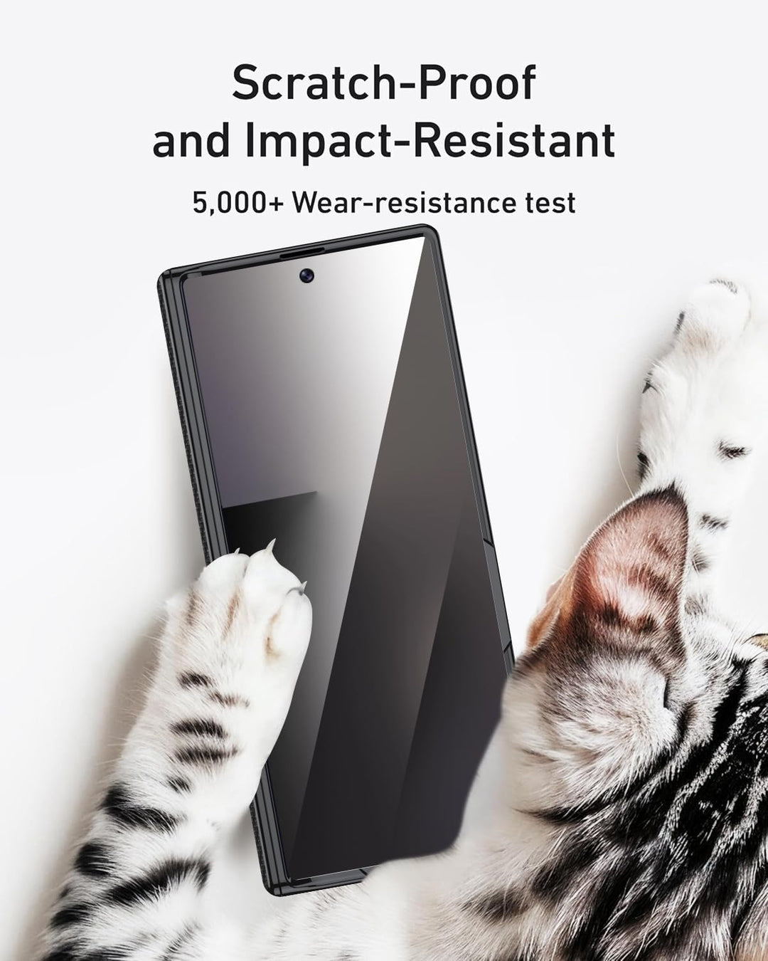 Miimall Privacy Case Kompatibel mit Samsung Galaxy Z Fold 7 Hülle Anti-SPY Displayschutz+Scharniersc