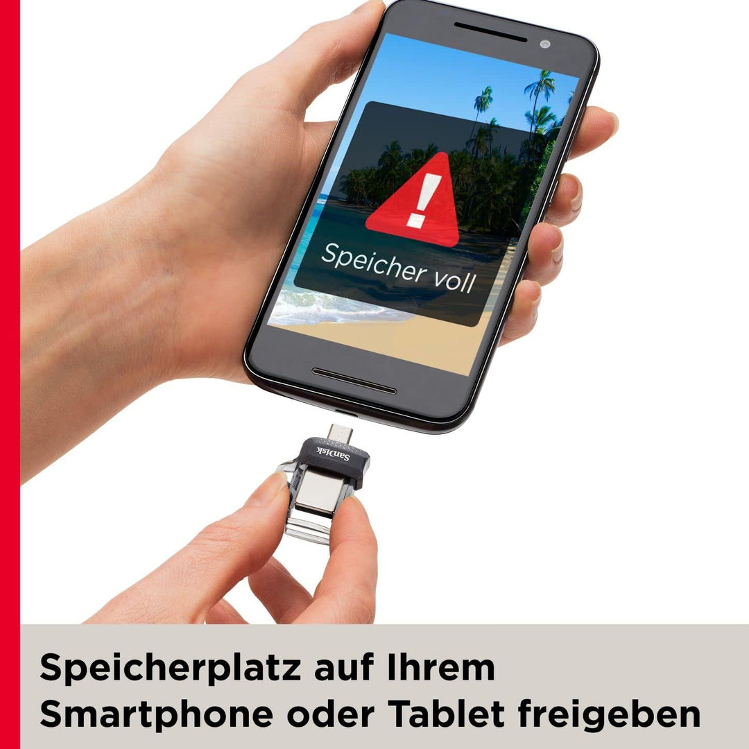SanDisk Ultra Dual USB-Laufwerk m3.0 Smartphone Speicher 32 GB (Mobiler Speicher, USB m3.0, versenkb