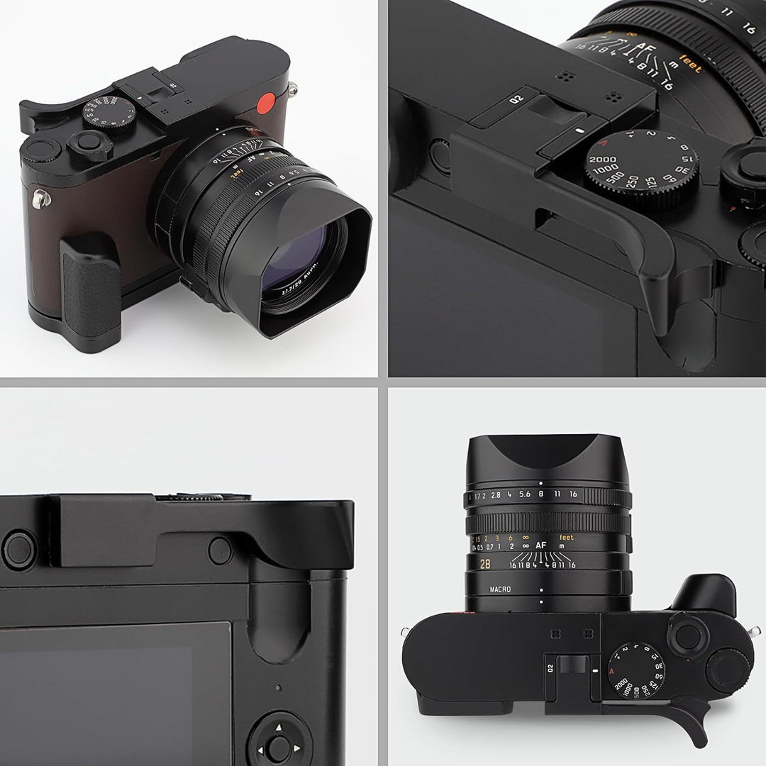 Haoge THB-QB Metall-Blitzschuh-Daumenauflage, Daumenauflage, Handgriff, für Leica Q2 Kamera, Schwarz