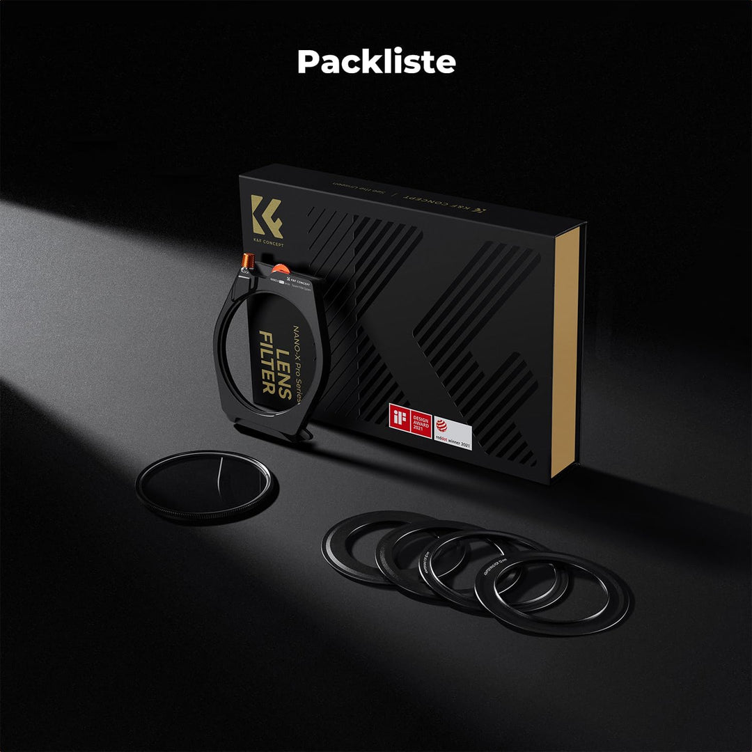 K&F Concept Nano X-PRO XS02 Filterhalter Kit Rechteck-Filterhaltersystem inkl.95mm CPL Filter+ 4er A